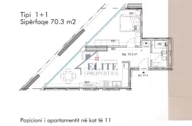 Tirana Tower, apartament 1+1 në shitje, Eladás